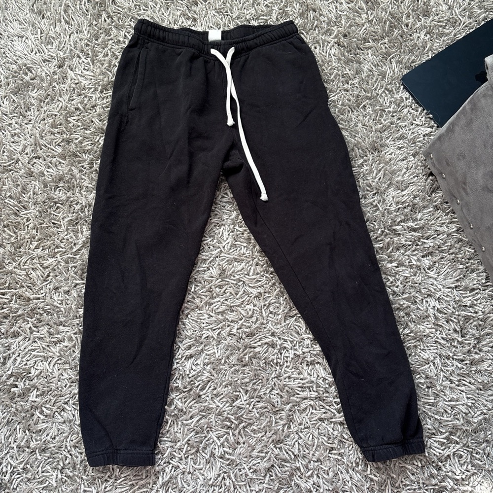 Black Jogger Pants with White Drawstring